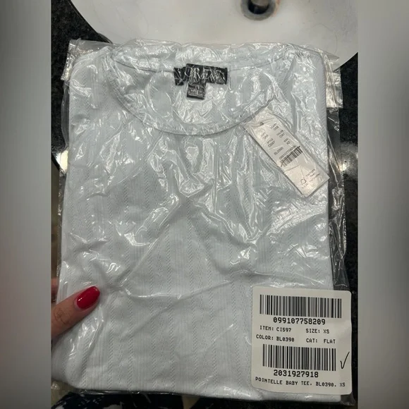 J. Crew Women's Light Blue Pointelle Short-Sleeve T-Shirt, Size XS - Picture 10 of 10